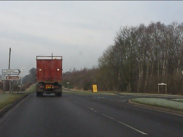 A454 at the entrance to Stanmore Industrial Estate