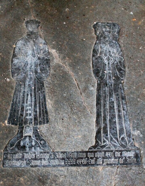 Brass to John and Alice Heneage, St Mary's church, Hainton