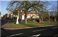 Blyton telephone box and war memorial