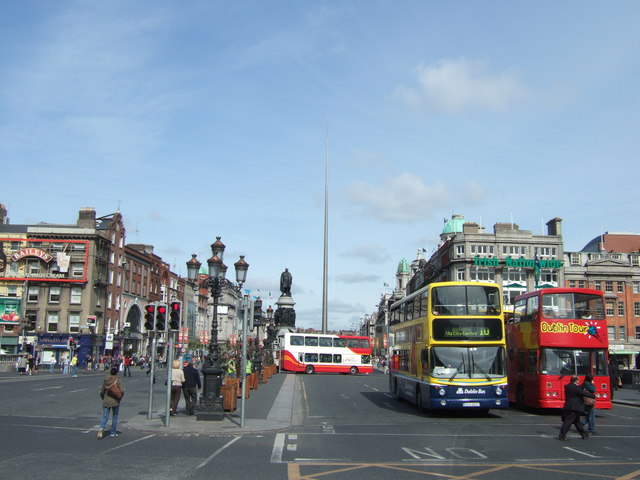 Buses on O'Connell Bridge, Dublin