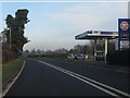 SJ5449 : Bickley Moss filling station, A49 by Peter Whatley