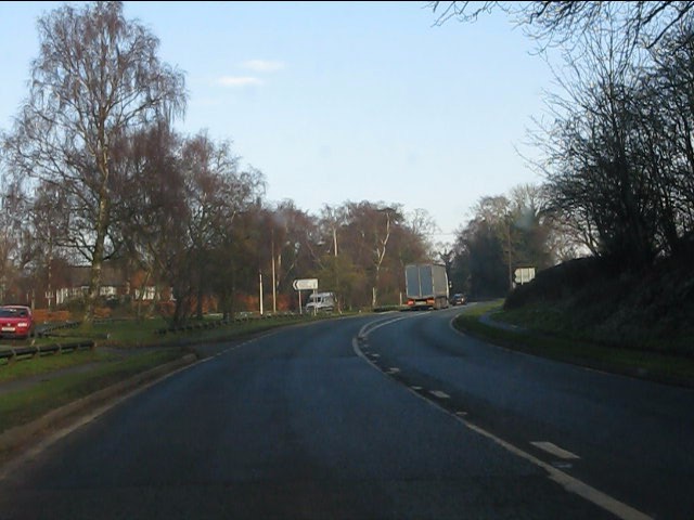 A49 approaching Huxley Lane, Tiverton
