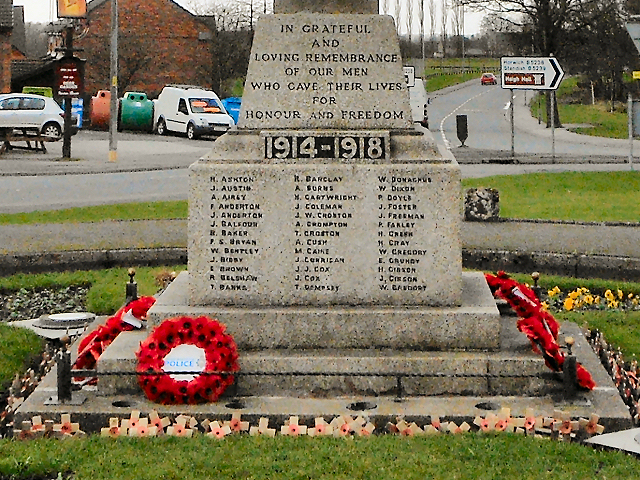 Aspull War Memorial Inscription © David Dixon :: Geograph Britain and ...