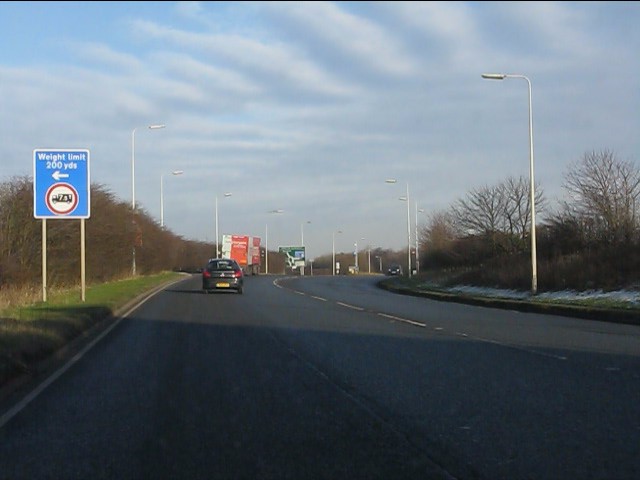 A49 approaching the M56 junction © Peter Whatley cc-by-sa/2.0 ...