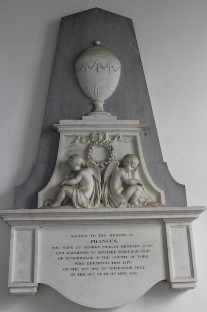 Memorial to Frances Heneage, St Mary's church, Hainton