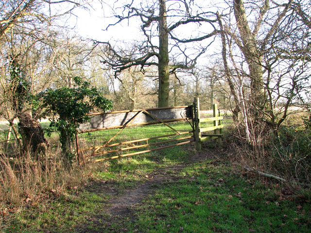 Stile on disused footpath past Round Wood, Burstall