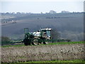 SU0827 : Crop spraying near Stratford Tony by Maigheach-gheal