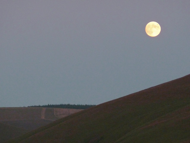 Moon over Cwm Doethie 3, Ceredigion