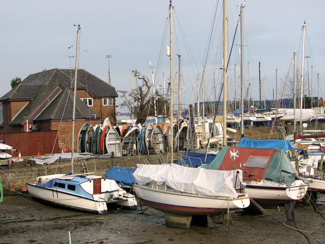 Boats moored in Belstead Creek, Ipswich