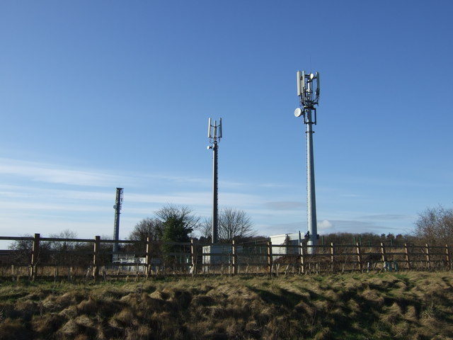 Communications masts off West Woods Road