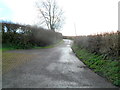 Lane heads south away from Primrose Hill near Cowbridge