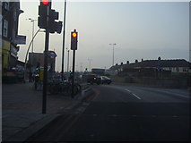 TQ4388 : Waiting at Gants Hill roundabout westbound by David Howard