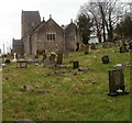 Eastern side of Grade II* listed Church of St Barrwg, Bedwas