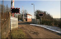 SK8316 : Whissendine signal box and crossing by roger geach