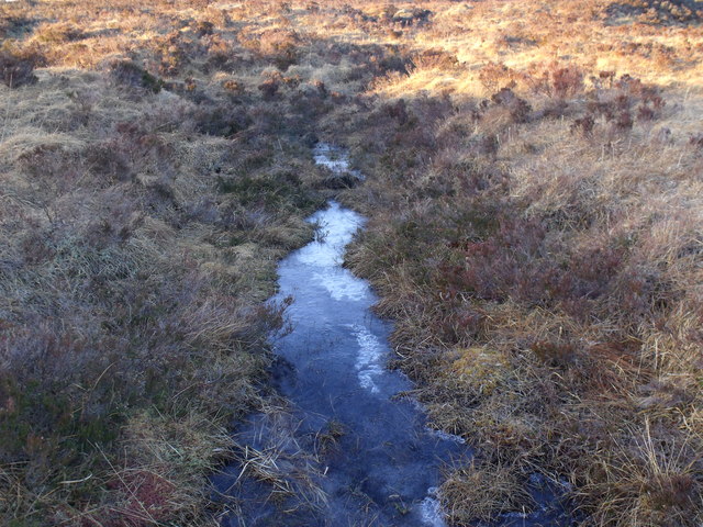 Watercourse frozen solid on Rannoch Moor