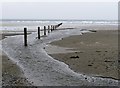 Stream discharging into the Irish Sea on the western side of Tyrella Beach