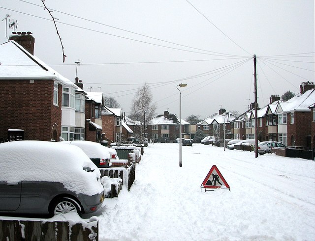 Snow in the suburbs: Lichfield Road © John Sutton cc-by-sa/2.0 ...