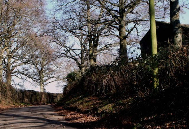 Minor road beside Broomwood Farm, Foul Mile, East Sussex