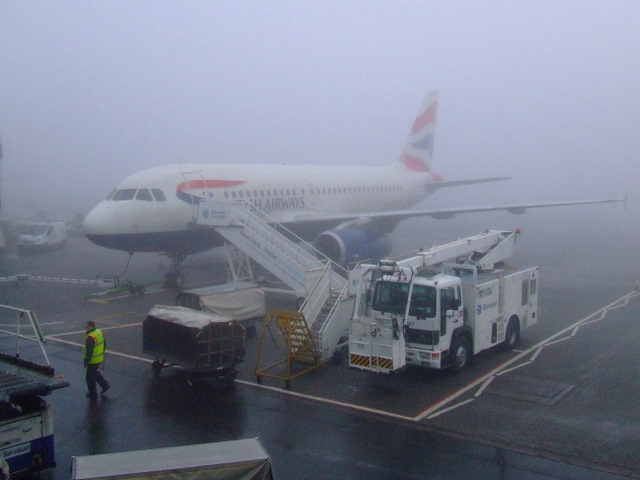 Fog at Glasgow International Airport