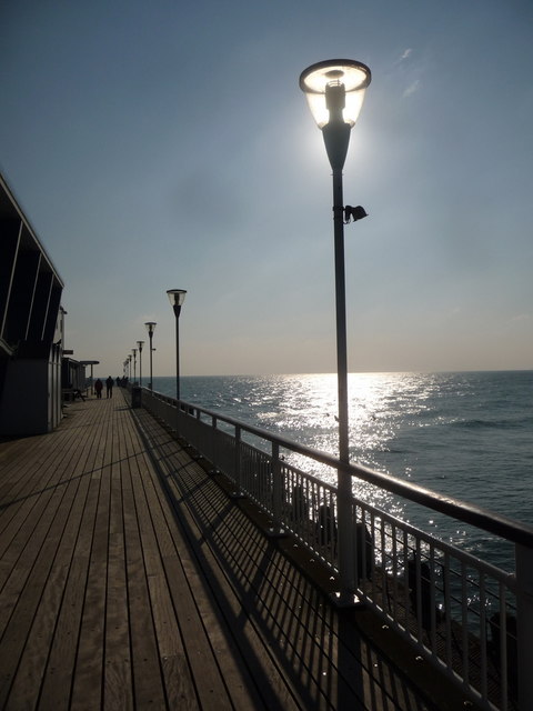 Bournemouth: pier lamps on a sunny lunchtime