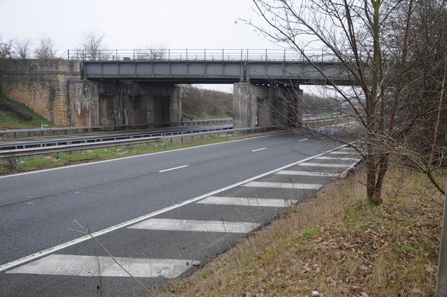 Former railway bridge over the M50