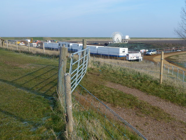 Temporary village at the mouth of the River Nene