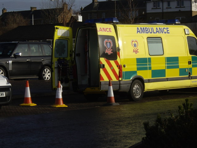 An ambulance in attendance at Meggetland Sports Centre