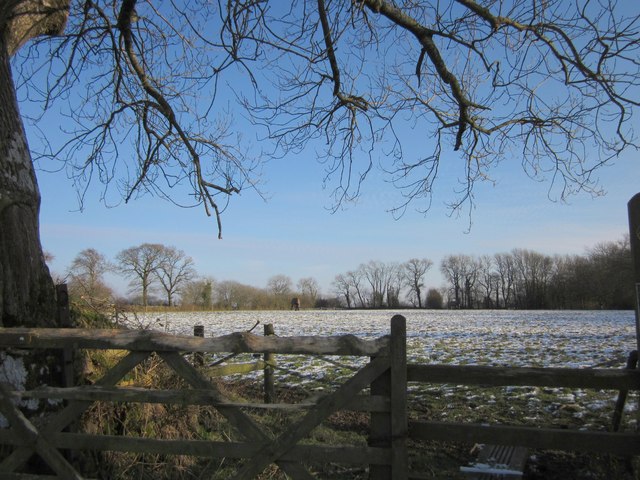 Snowy field on Hackpen Hill
