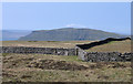SD8671 : Wall junction on Fountains Fell by Trevor Littlewood
