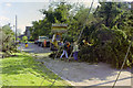 Clearing up storm damage, 1987