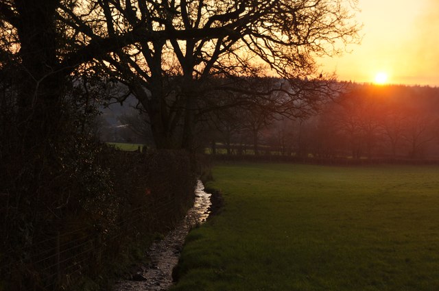 Mid Devon : Small Stream & Sunset
