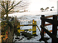 Stile on footpath past Washbrook St Mary