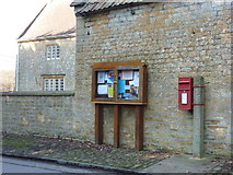 ST5816 : Over Compton: postbox № DT9 16 and noticeboard by Chris Downer