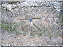 SE2045 : Ordnance Survey Cut Mark with Bolt by Peter Wood