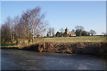 SJ9317 : St James's Church, Acton Trussell from the frozen canal by Bill Boaden