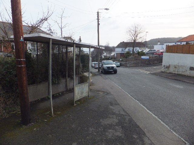 Mill Lane and former bus shelter