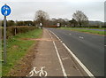 ST4890 : A48 and cycle track approach Crick from Caerwent by Jaggery
