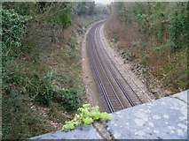 TQ0050 : Railway view from the bridge in Cross Lanes (2) by Shazz