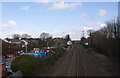 On the footbridge looking away from Rainhill Station