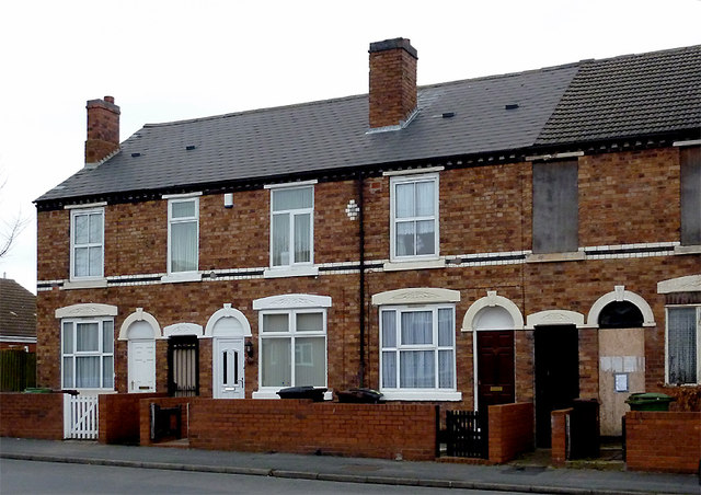 Terraced housing in Bilston, Wolverhampton