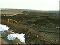 SN6610 : Large pit at site of Betws Mountain Windfarm by Nigel Davies