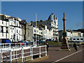 Hastings front with war memorial for Boer War