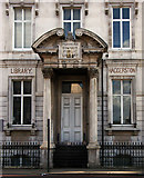 TQ3383 : Entrance, former Haggerston Library, Kingsland Road by Jim Osley