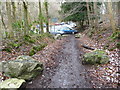 Car park beside the A494 road near Loggerheads Country Park