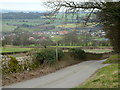 Lane down the hillside from Oxcroft