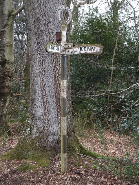 An ancient signpost at Exeter Lodge
