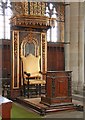 TQ2871 : All Saints, Brudenell Road, Tooting - Bishop's throne by John Salmon