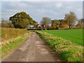 SU0874 : Farmland and byway, Winterbourne Bassett by Andrew Smith