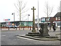 SD5421 : Leyland Cross and Victorian drinking fountain by Ann Cook