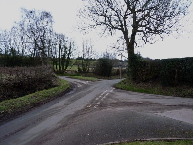 Crossroads of lanes NW of Fulford